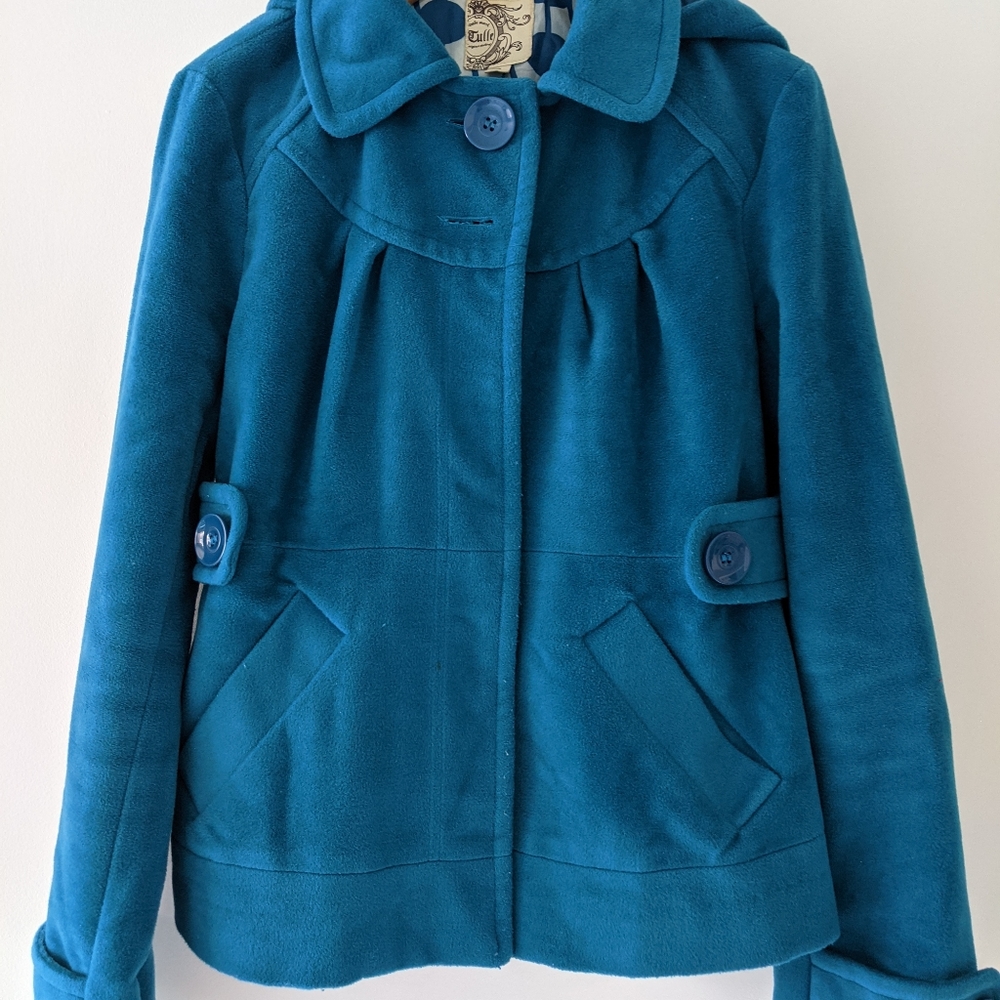 Soft jewel tone hooded jacket
